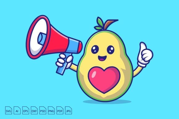 Download Avocado Holding a Megaphone - Premium Resources
